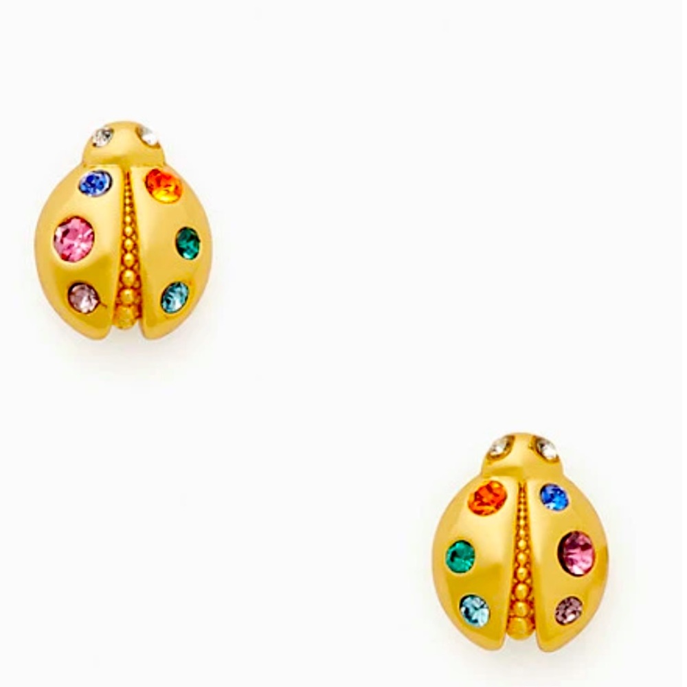 New Kate Spade nature walk ladybug studs